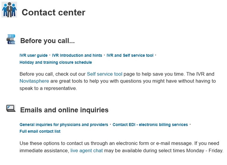 Novitasphere Provider Enrollment Phone Number